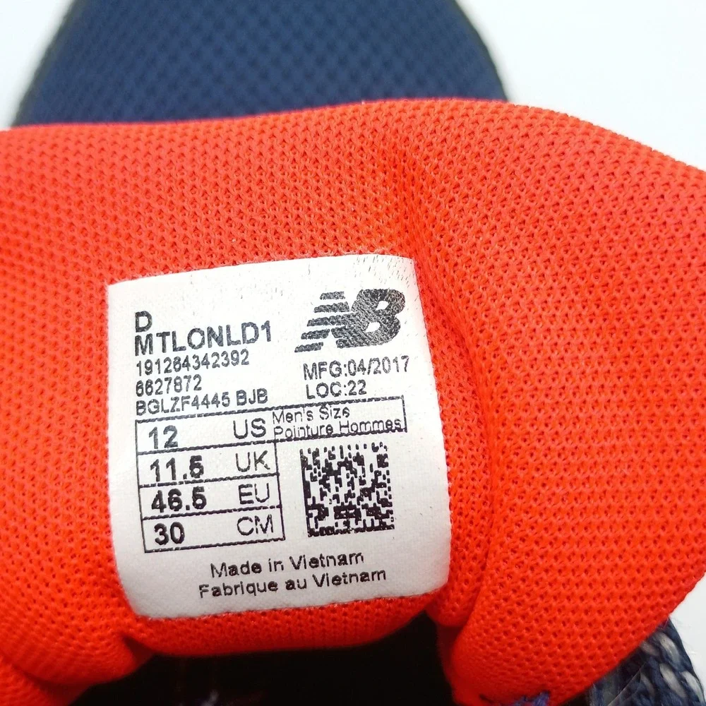 New Balance Lonoke All Terrain Shoes Men Size 12 Navy Blue Orange MTLONLD1